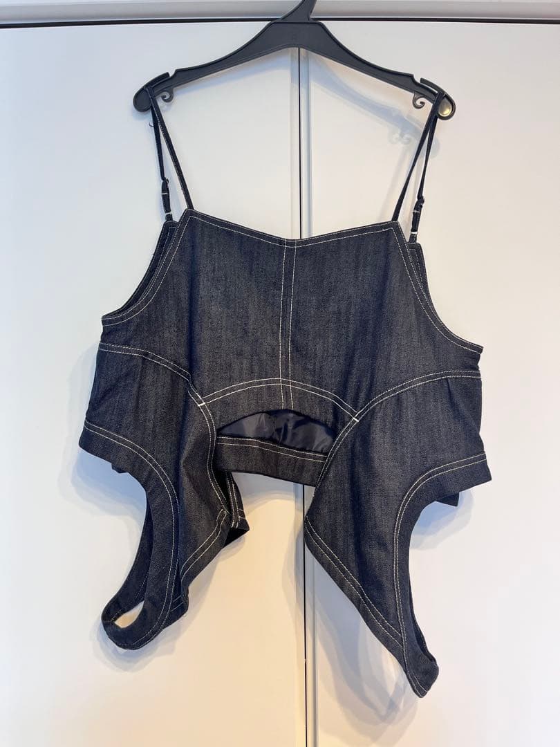 【人気品】UN3D. hole detail ビスチェ　インディゴ　38