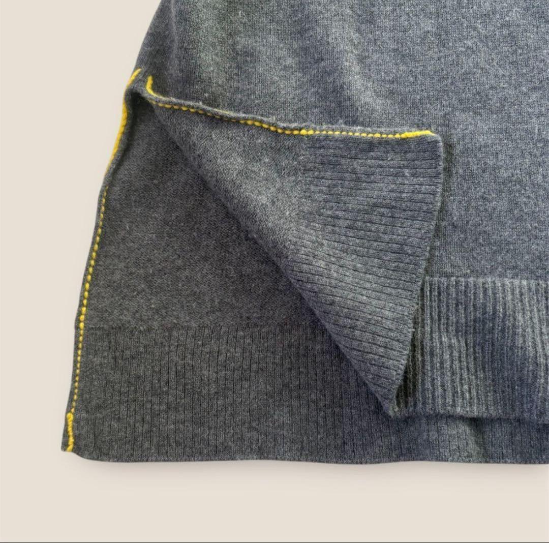 ENFOLD エンフォルド サイドスリット ニット イエローライン