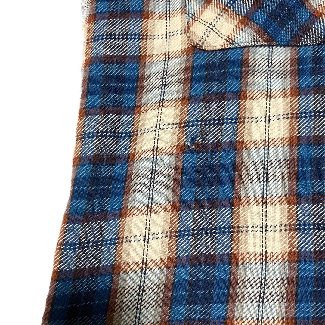 70s BIG YANK チェックシャツ L チェック柄 好カラー ネルシャツ