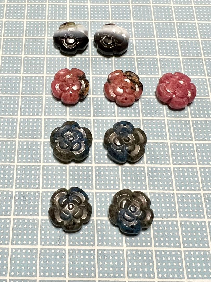 じばにゃん❤️ バンデットアゲート　カメリアカービング　14kgf ピアス