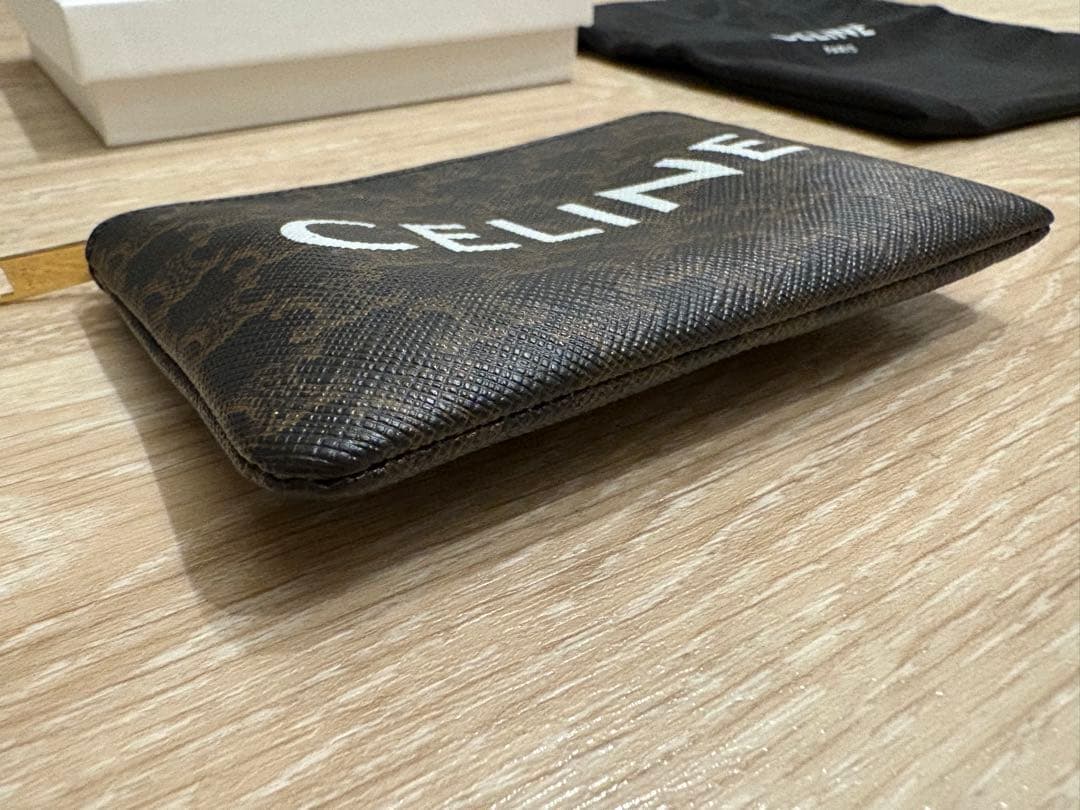 CELINE ダークブラウン レザーキーケース