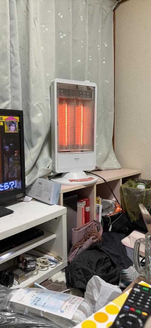 [山善] 電気ストーブ ヒーター 小型 足元 転倒OFFスイッチ 出力_corg