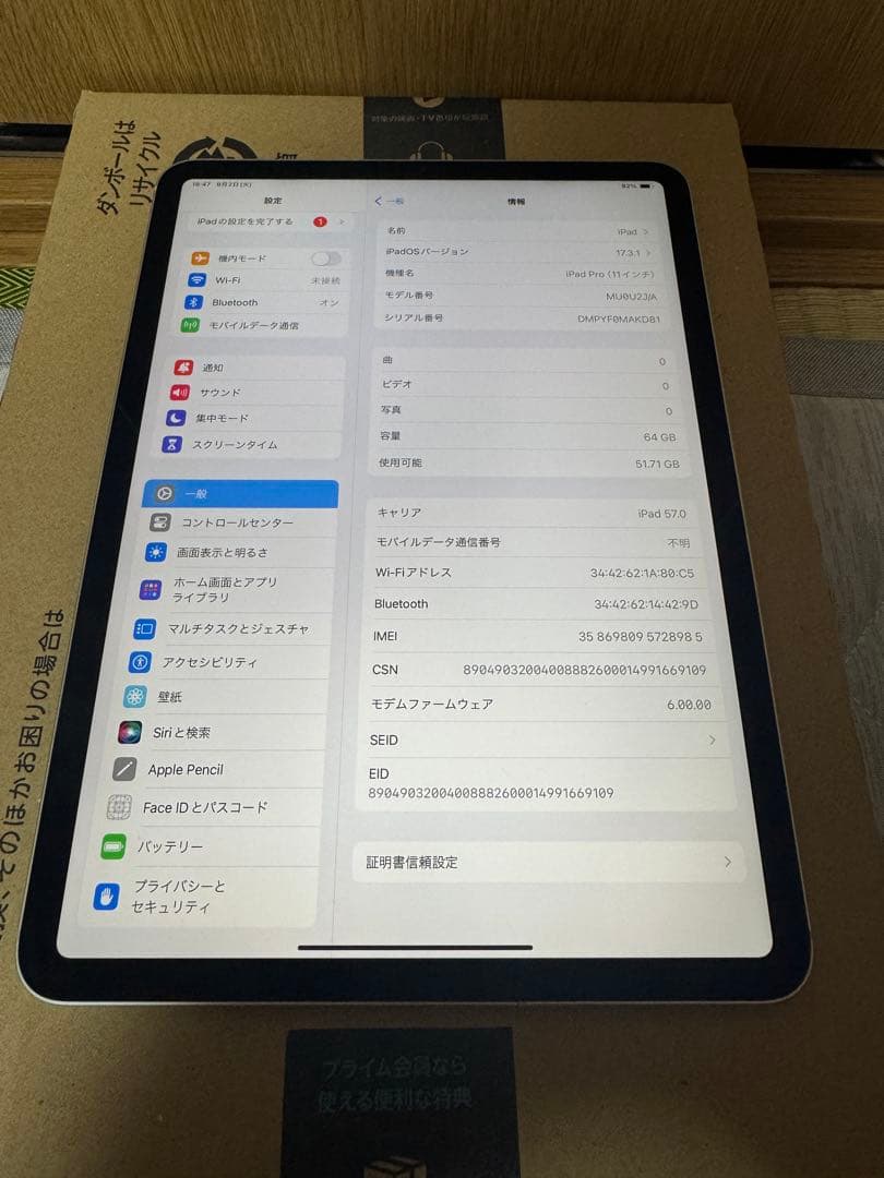 は*ん様 iPad pro 11インチ 第1世代 64GB シルバー (au)