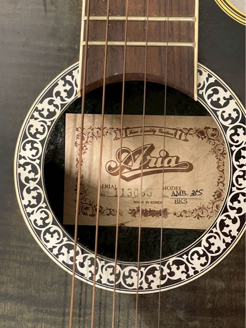ウラン Aria AMB-35S エレアコ ギター 希少 サイン入り