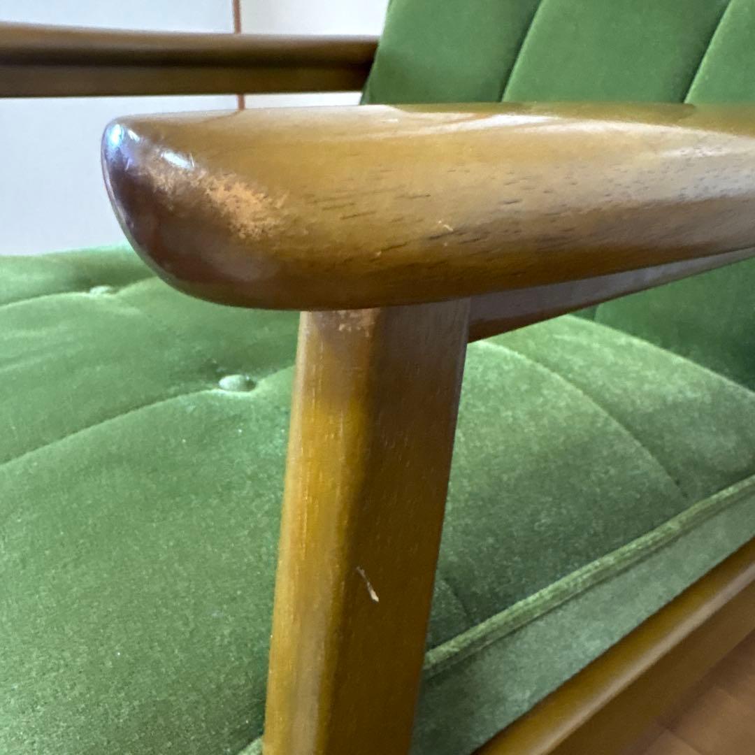 カリモク60 Kチェア　1シーター　モケットグリーン