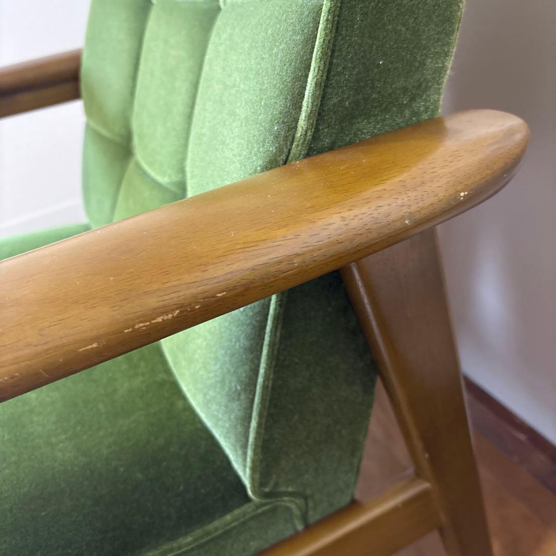 カリモク60 Kチェア　1シーター　モケットグリーン