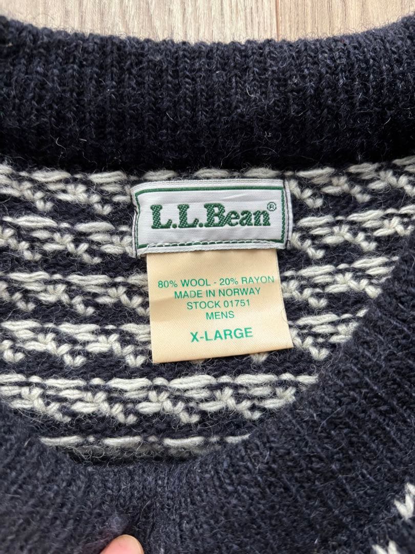 80s L.L.Bean バーズアイニットセーター X-LARGE 有原みゆ紀