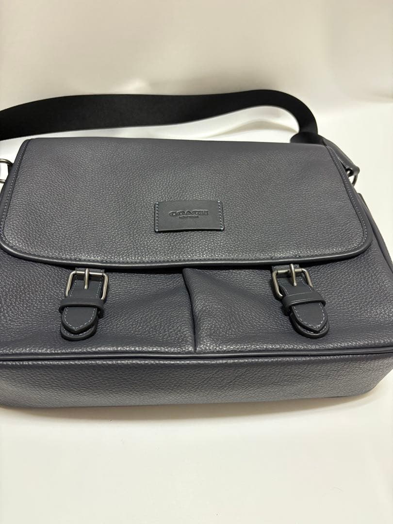 COACH スプリントメッセンジャー レザーバッグ　ミッドナイトネイビー