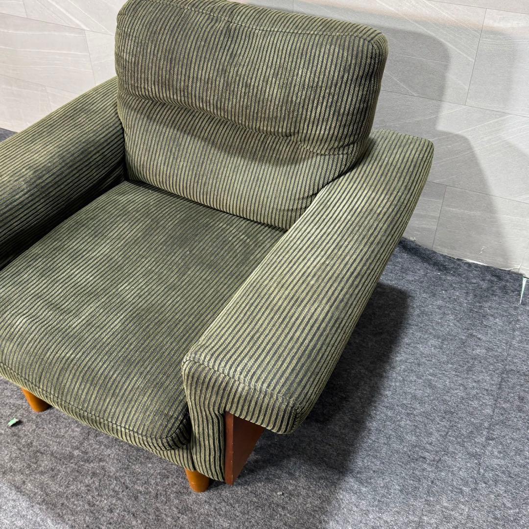 ソファ 幅93cm 1人掛け コーデュロイ ファブリック 木製 d3908