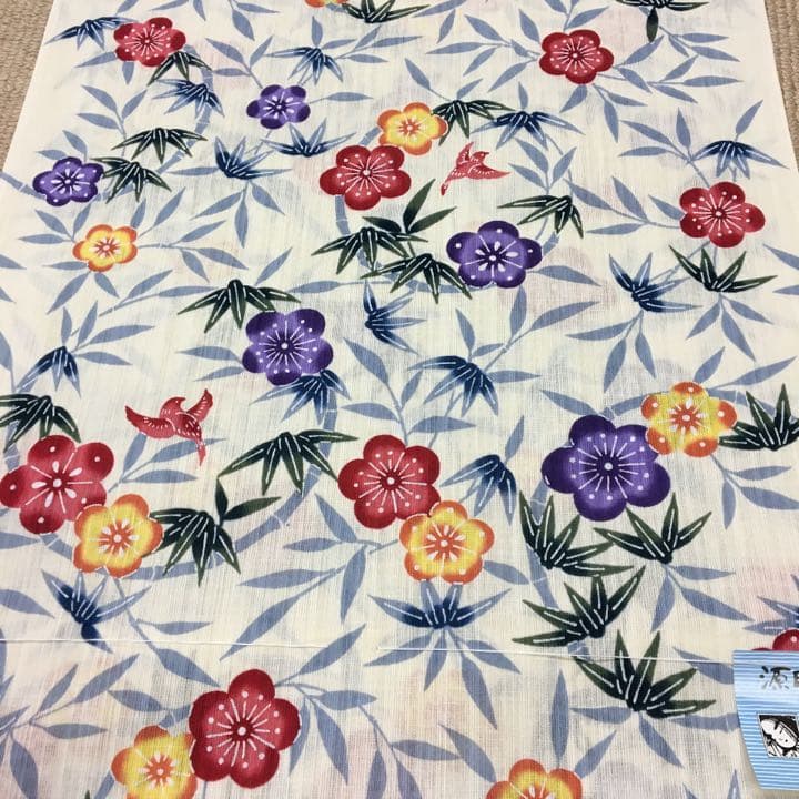 新品 源氏物語 紅型調ゆかた 浴衣 反物 沖縄 和装 着物 半幅帯 兵児帯