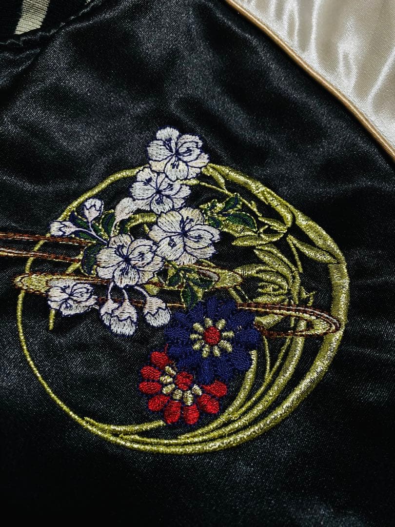 絡繰魂 ２面用 スカジャン 日本限定 芸者 サテン unisex