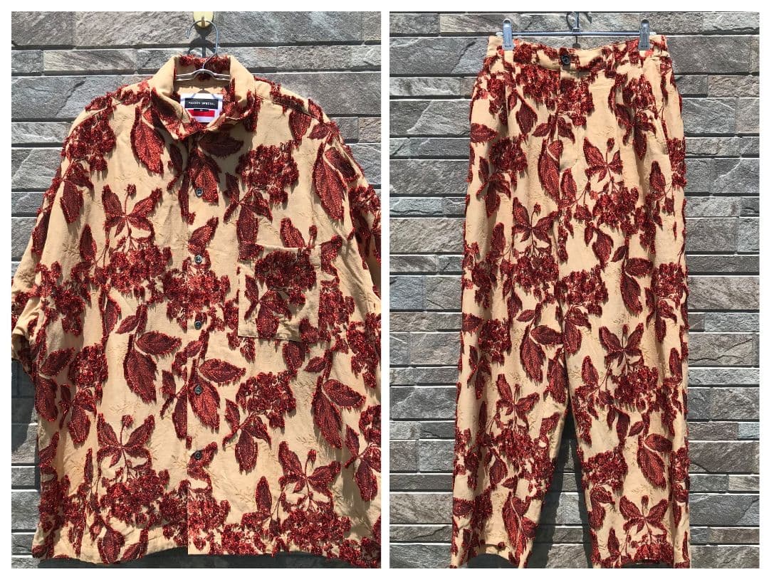 メゾンスペシャル　セットアップ　0　ベージュ　ジャガード　花柄