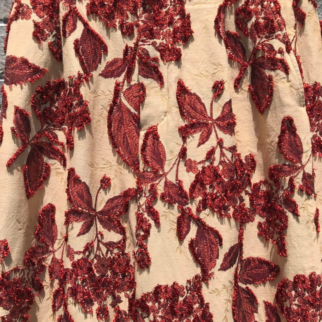 メゾンスペシャル　セットアップ　0　ベージュ　ジャガード　花柄