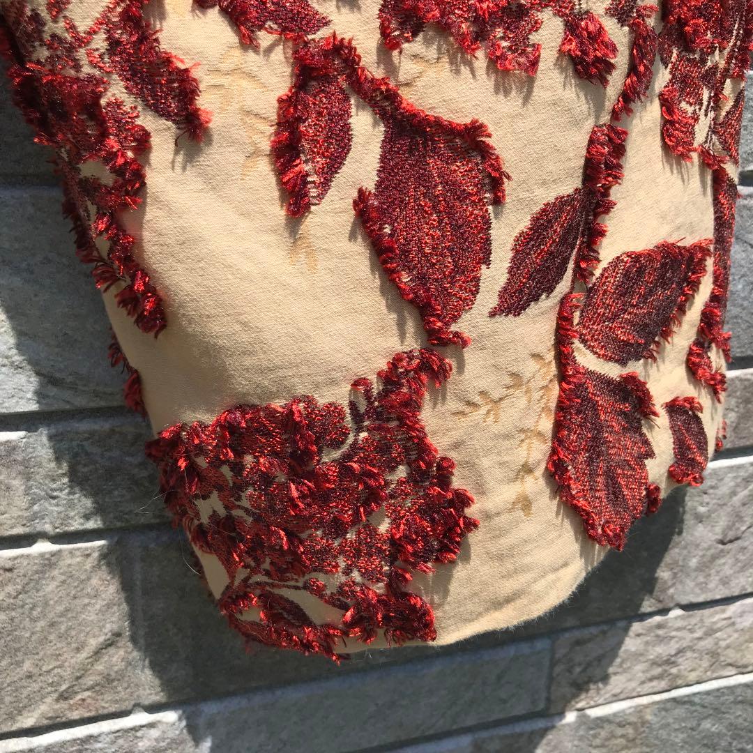 メゾンスペシャル　セットアップ　0　ベージュ　ジャガード　花柄