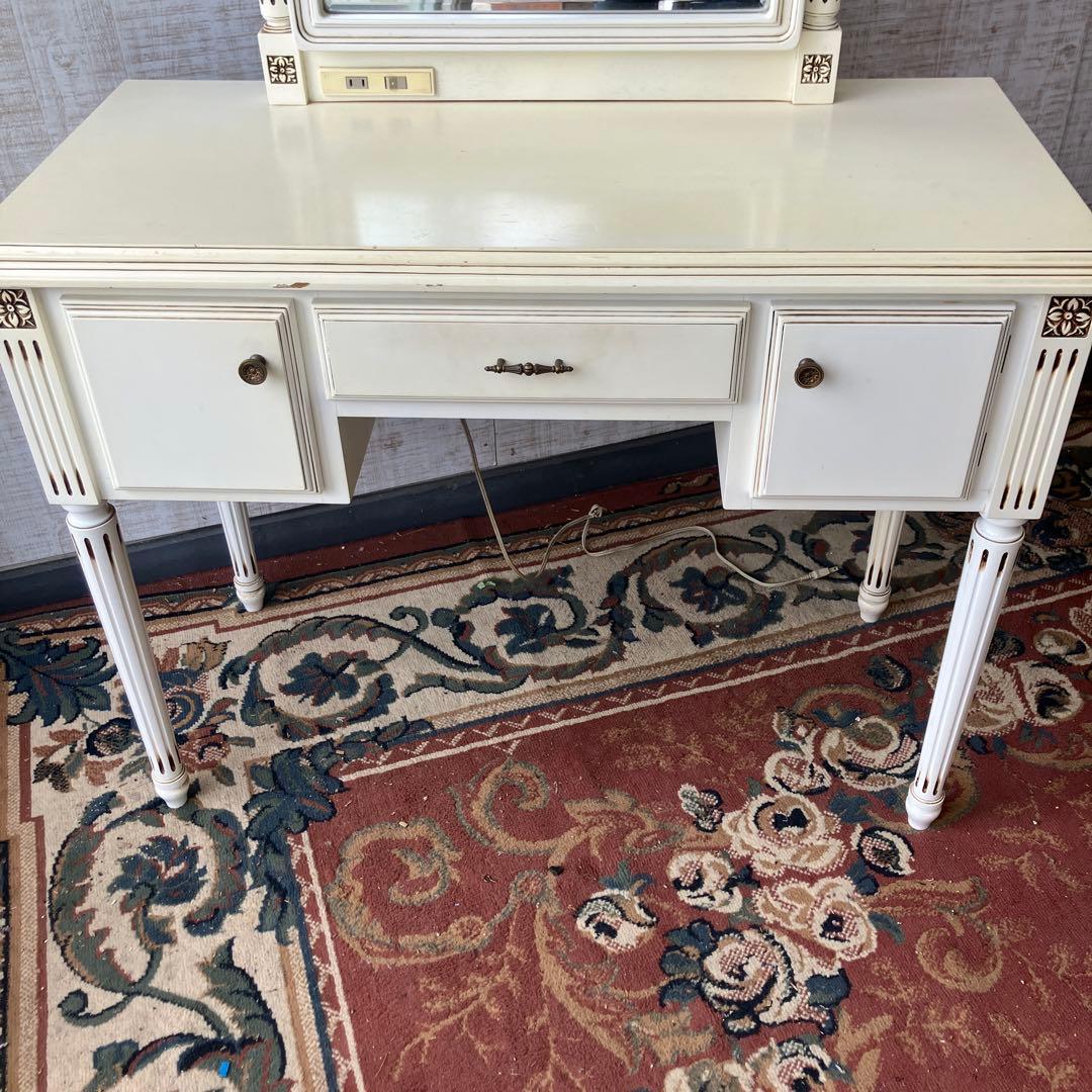 フランスベッド ロココ クラシカル 木製ドレッサー 化粧台 古家具 ビンテージ