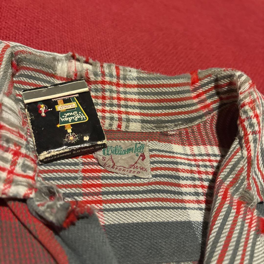 襤褸 ヴィンテージ 50s ネルシャツ 開襟 ボックス ボロ リペア 高配色