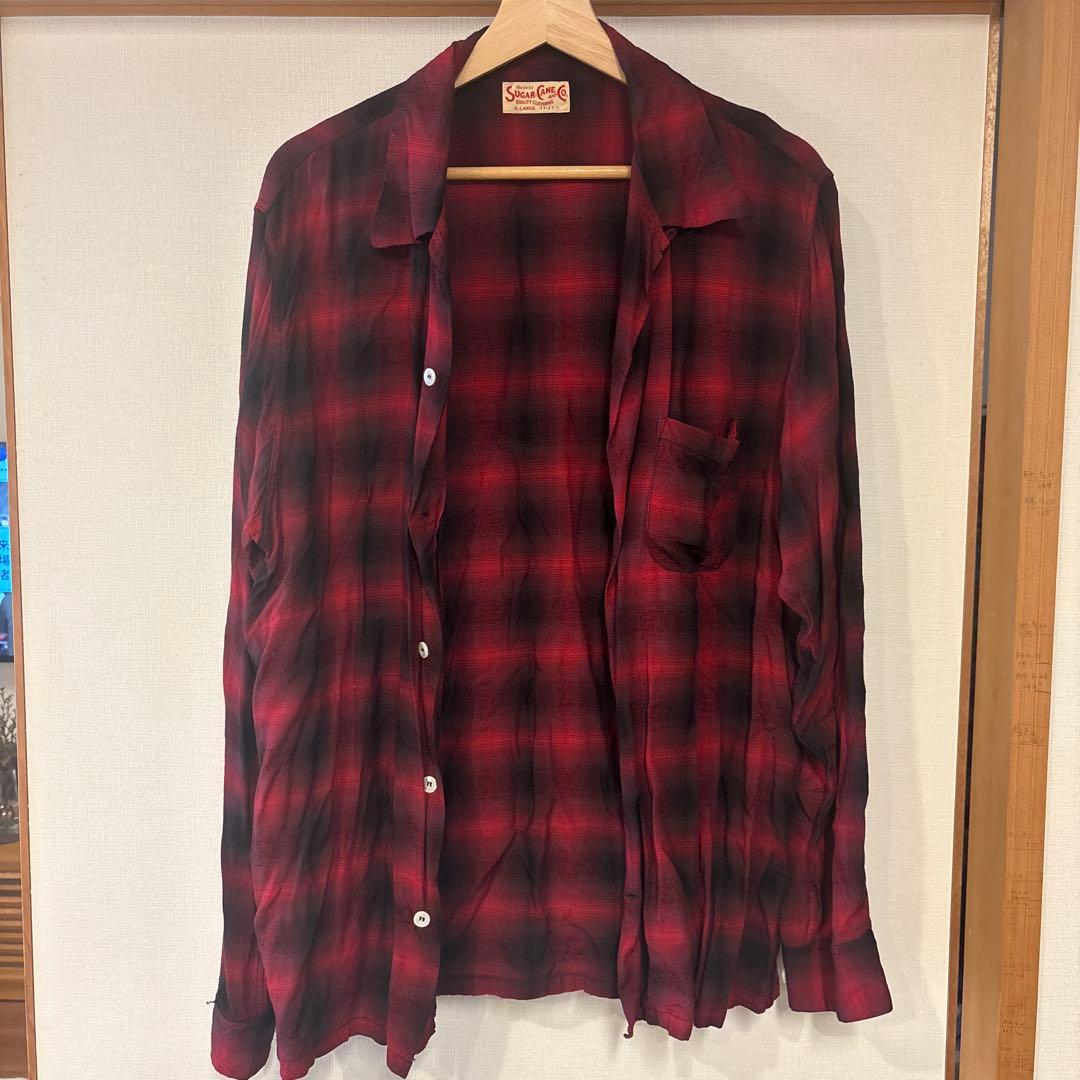 ヒ*キ様 SUGAR CANE OMBRE CHECK OPEN SHIRT X