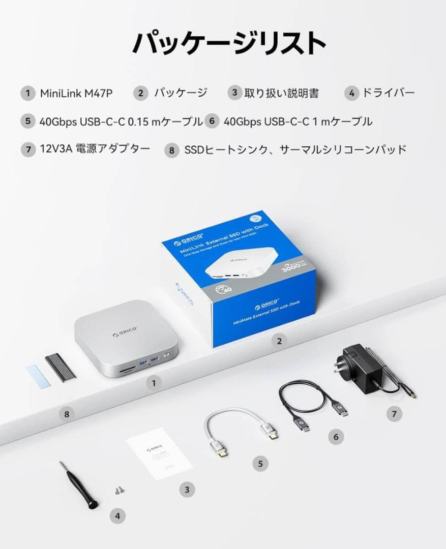 ORICO MiniLink Mac mini M4対応ドッキングステーション