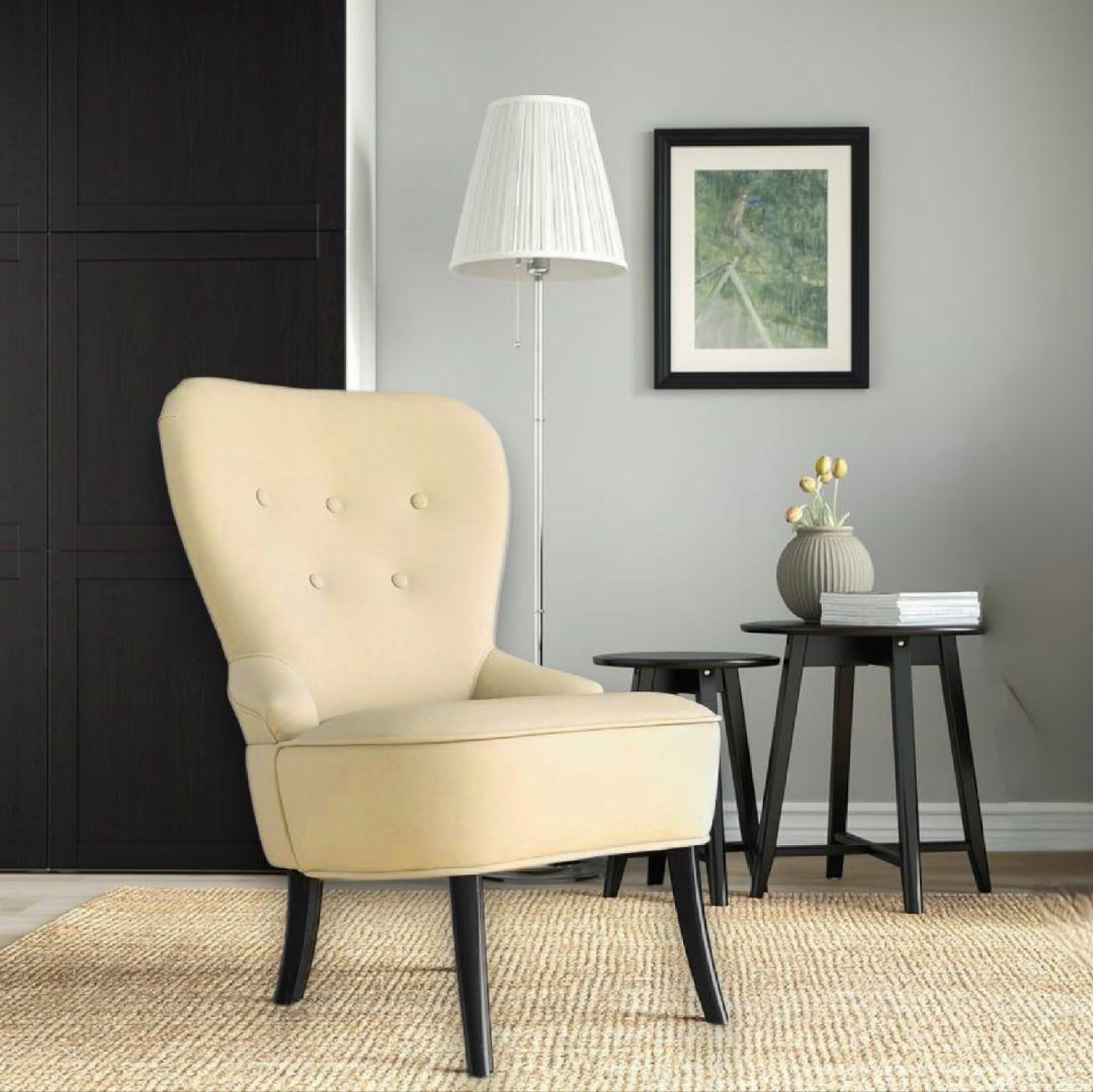 【美品】IKEA REMSTA 1人用　ソファ ベージュ ひとりカフェ　椅子