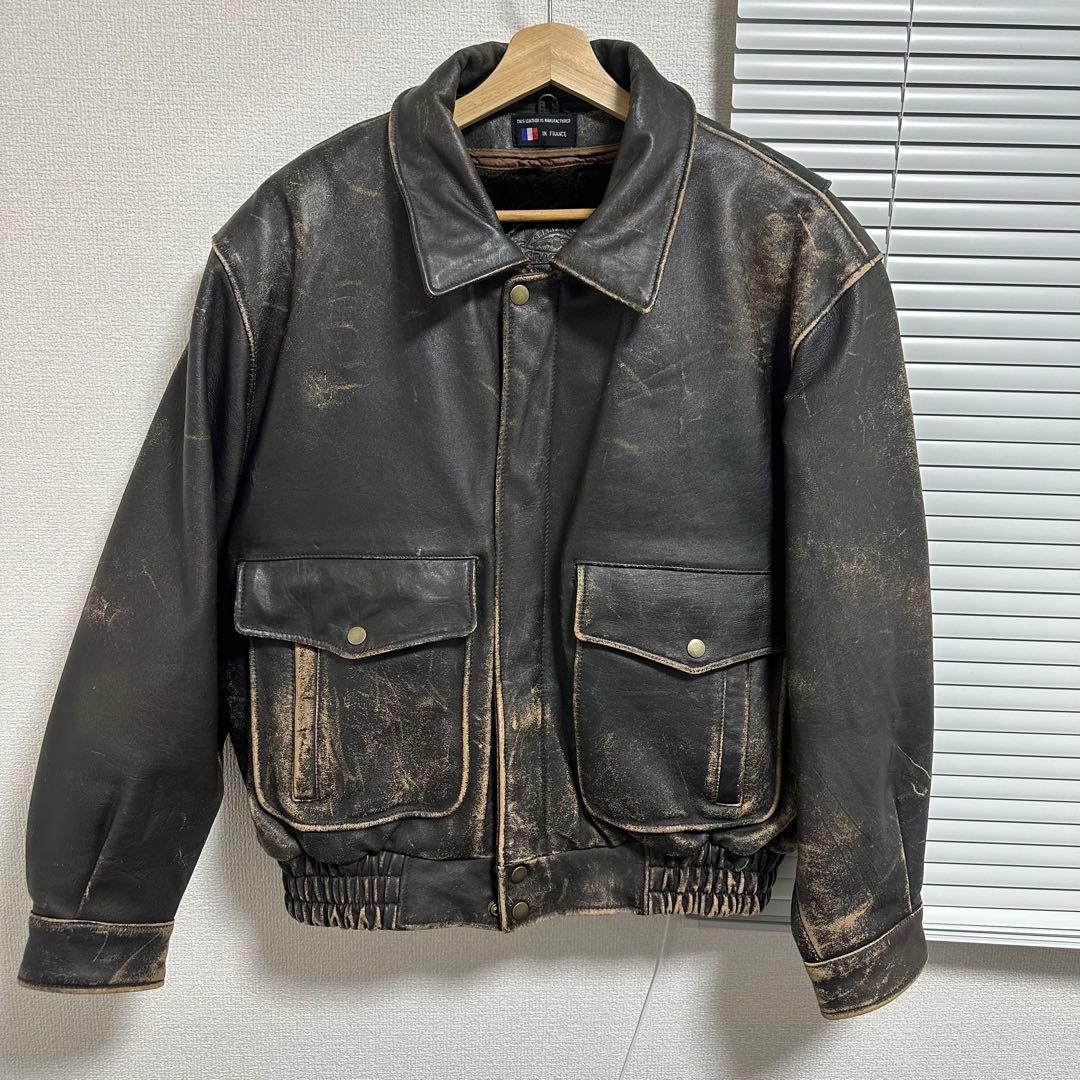 ジャケット・アウター 80s A-2 real leather bomber jacket v