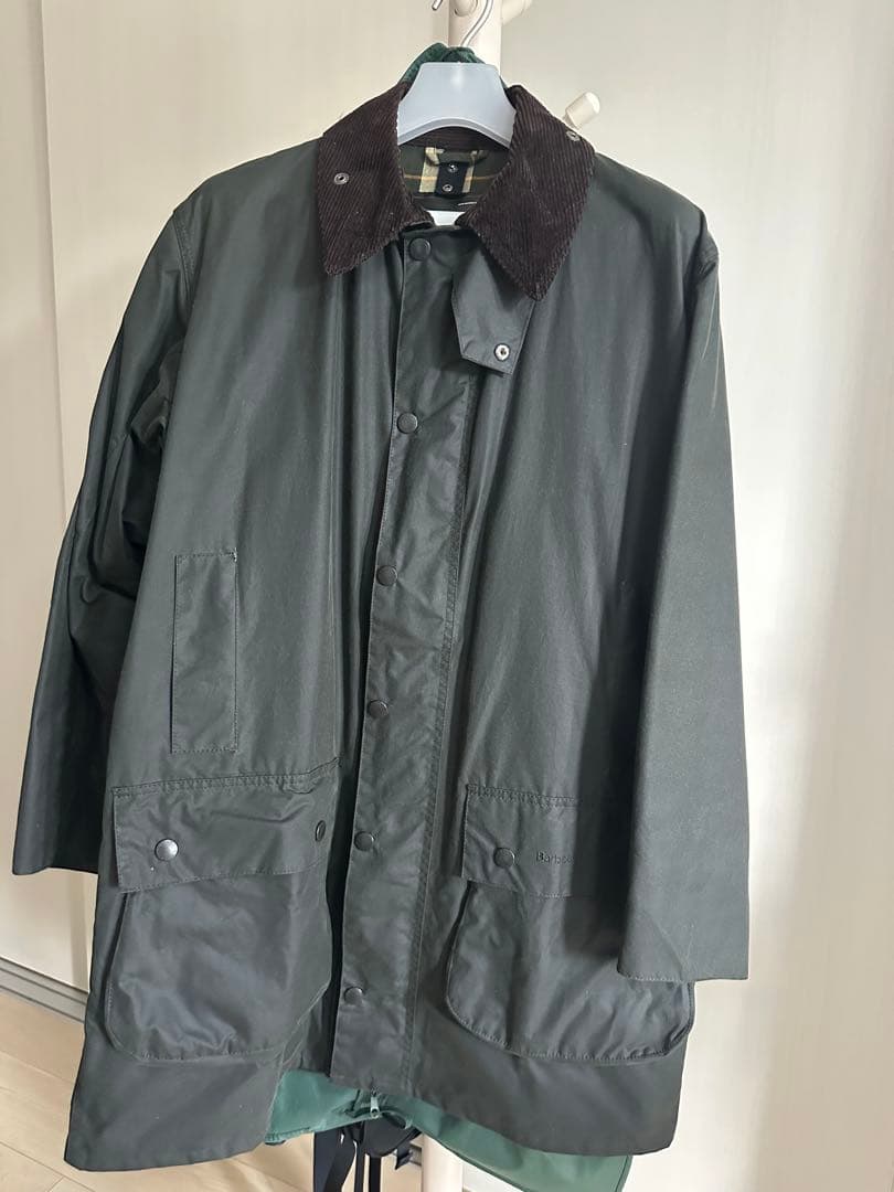 美品　Barbour BEDALE WAX ジャケット Sage 帽子付け