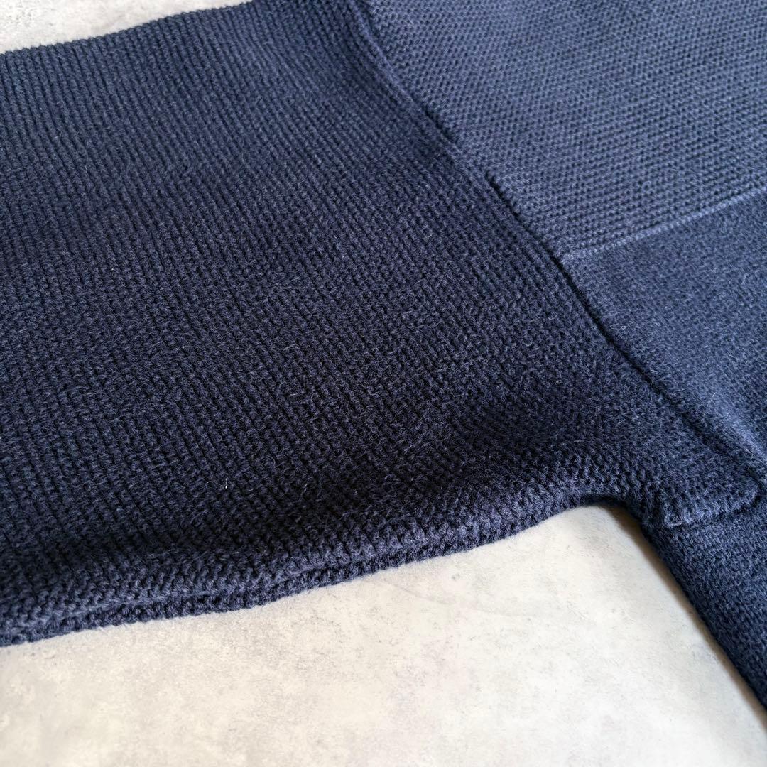 Burberrys 英国製 クレスト刺繍 ホースロゴ コットンニット ネイビー