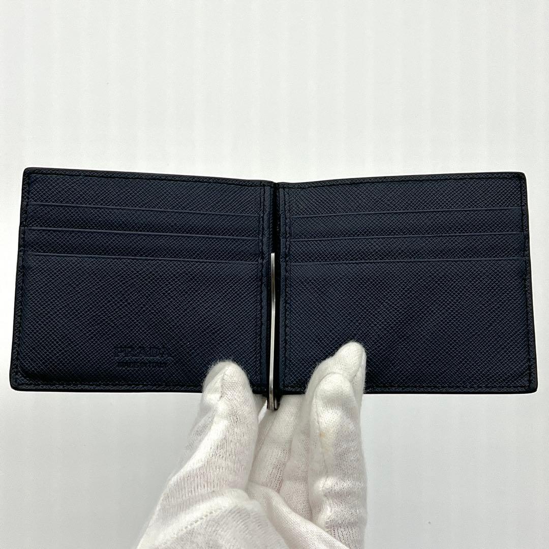 PRADA プラダ サフィアーノ メタル マネークリップ カードケース 二つ折り