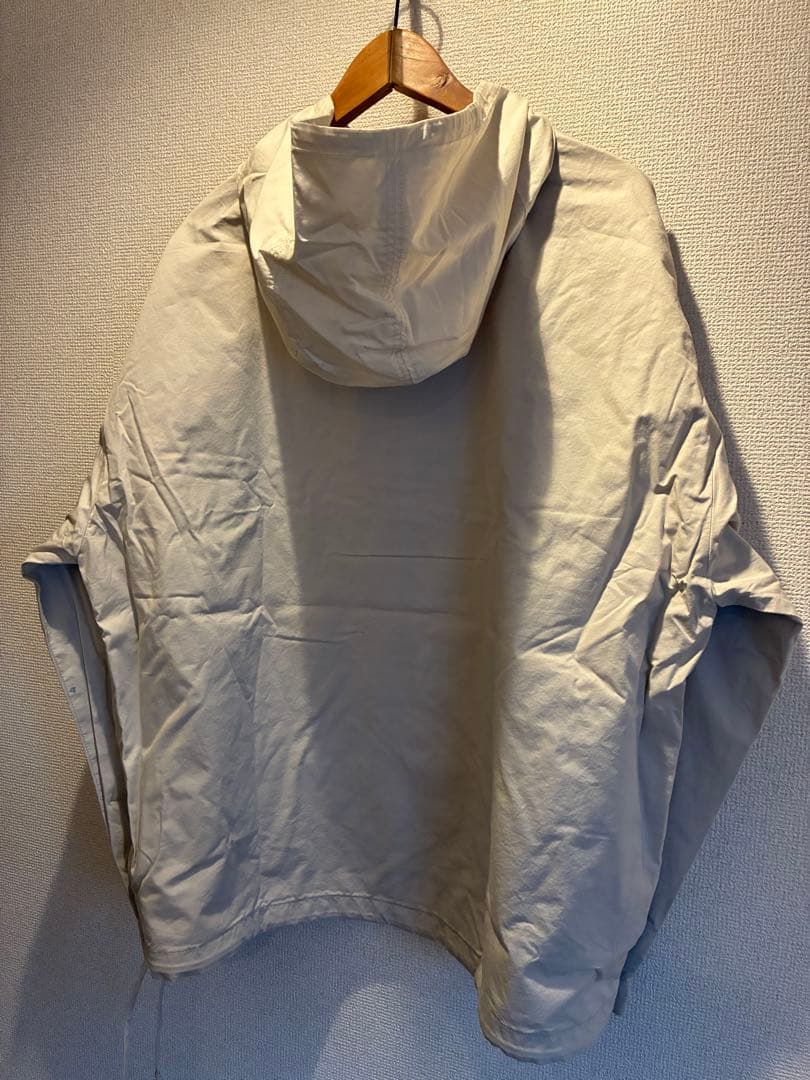 J.CREW 2トーンアノラックパーカー L グレージュxホワイト NOS