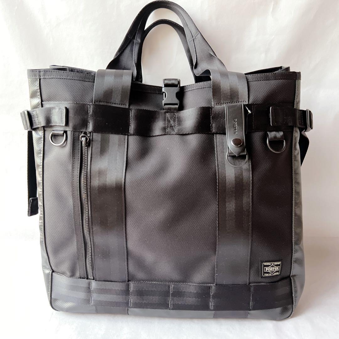 美品✨PORTER ポーター HEAT ヒート トートバッグ ブラック　ライト無