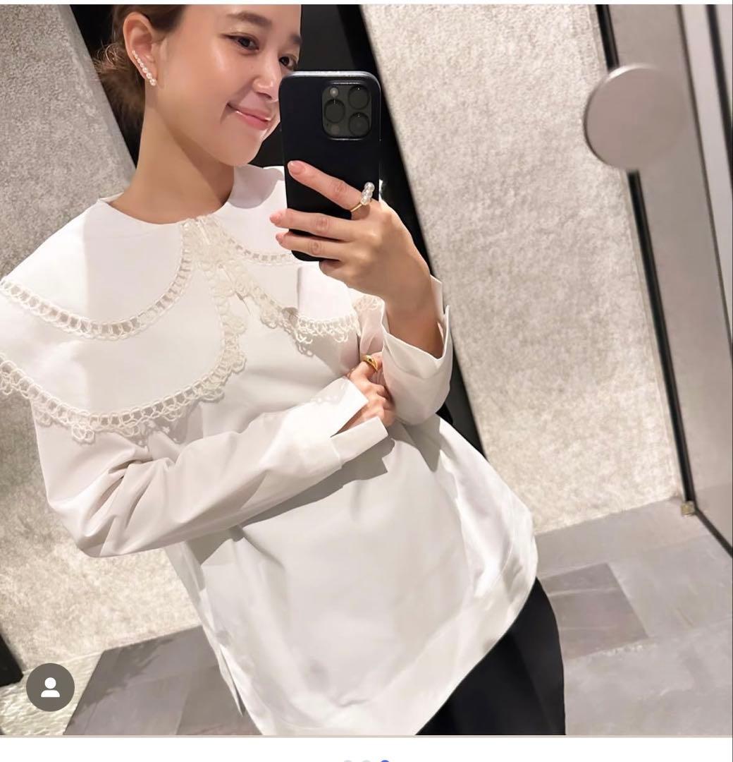 メ*ル様 yori ホワイト　ループ刺繍ロングスリーブ　shirocon