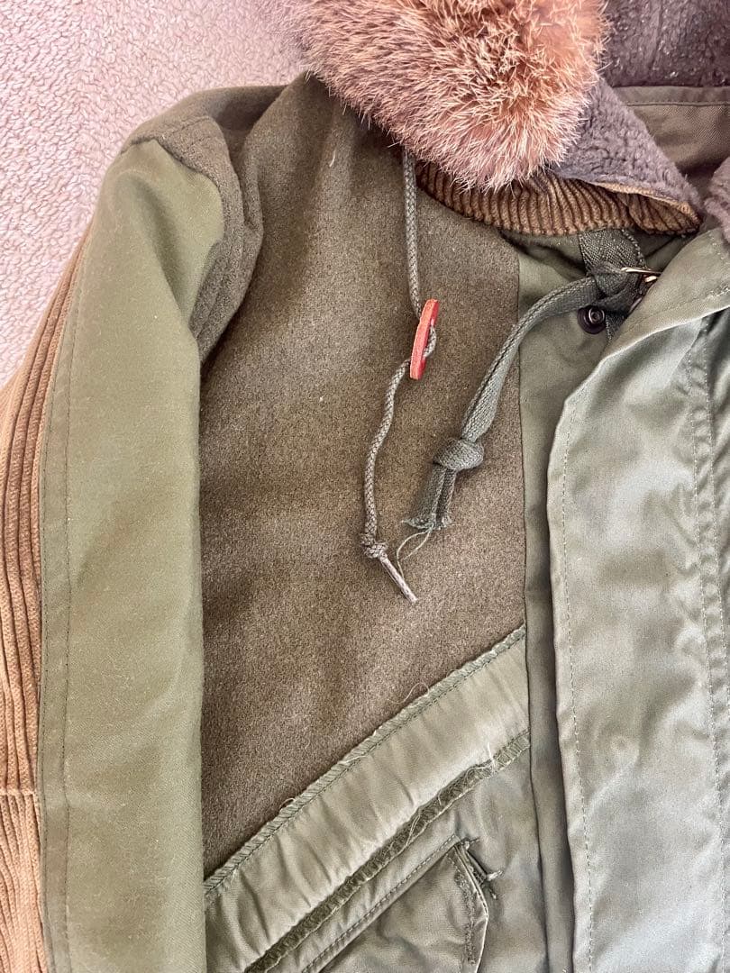 Ink インク リメイク ライナー ファー付きモッズコート S ミリタリー