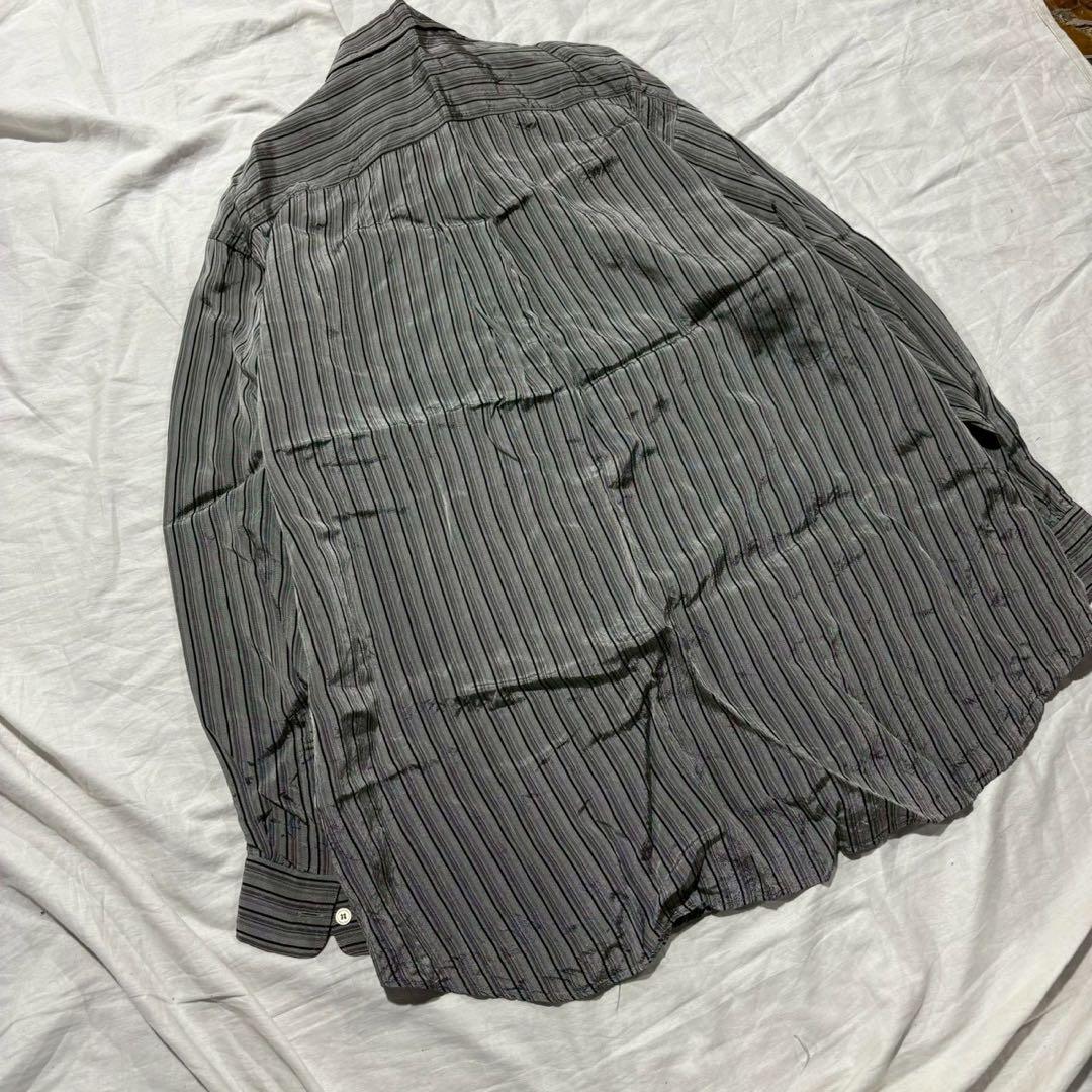 COMME des GARÇONS HOストライプ長袖シャツ グレー系