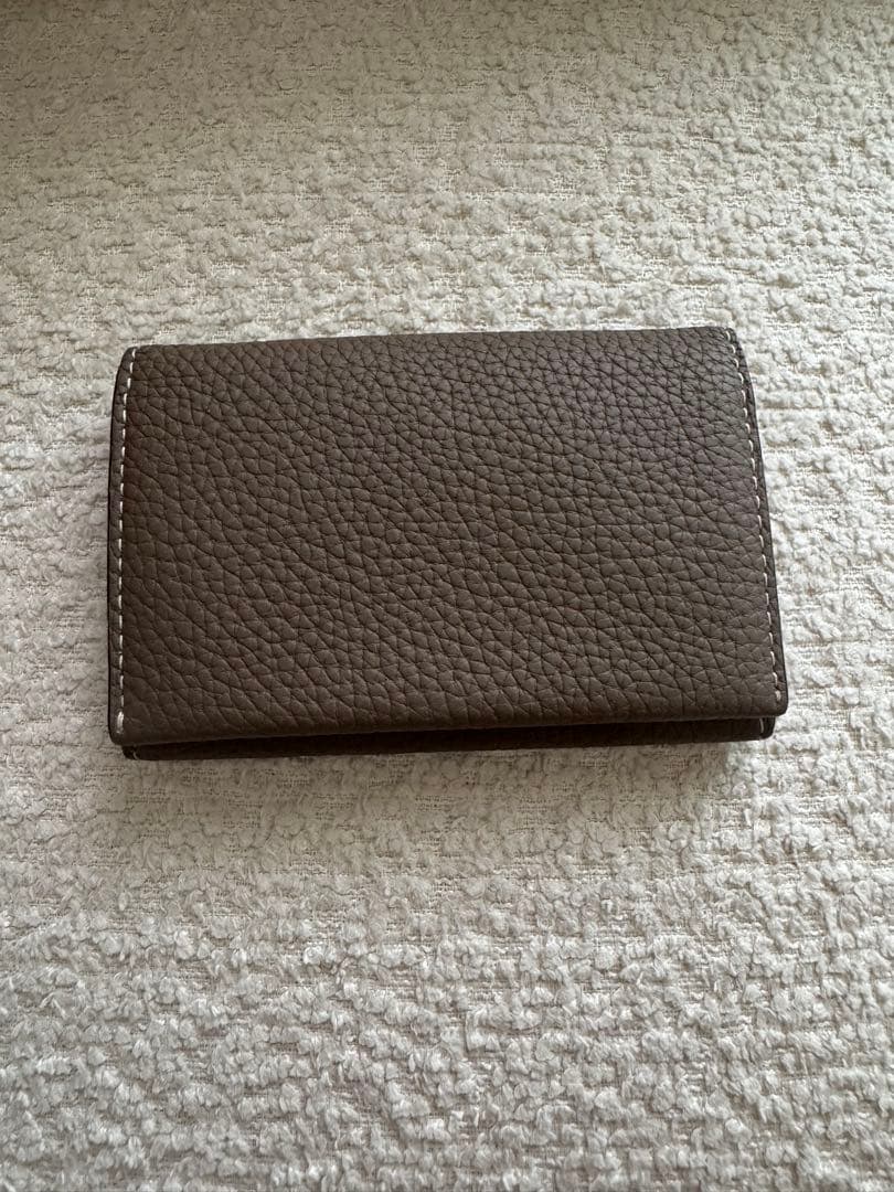 ボナベンチュラ ビジネスカードケース シュリンクレザー エトープ名刺入れ