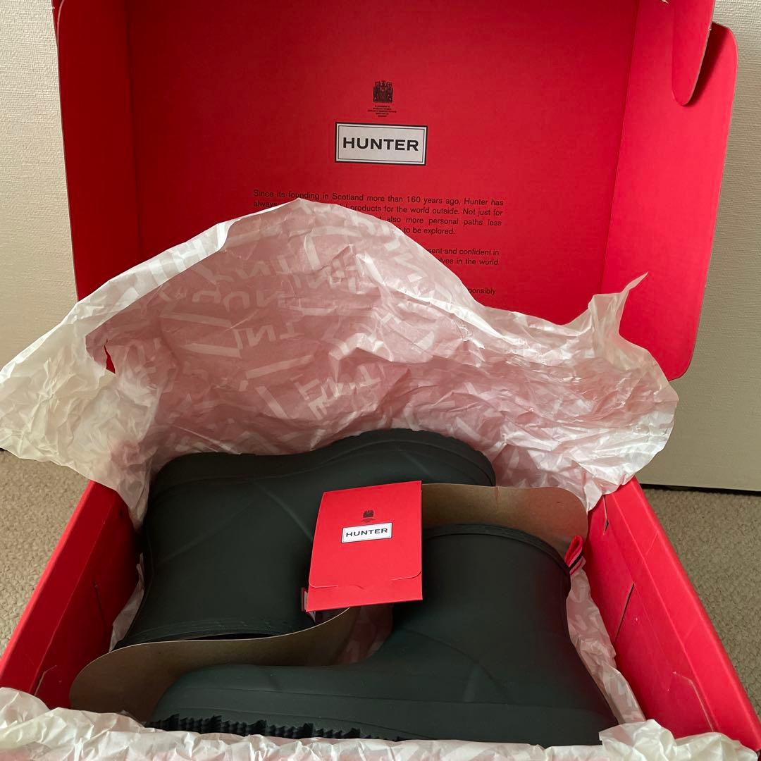 値下げしました！HUNTER ショート丈レインブーツ ダークグリーン