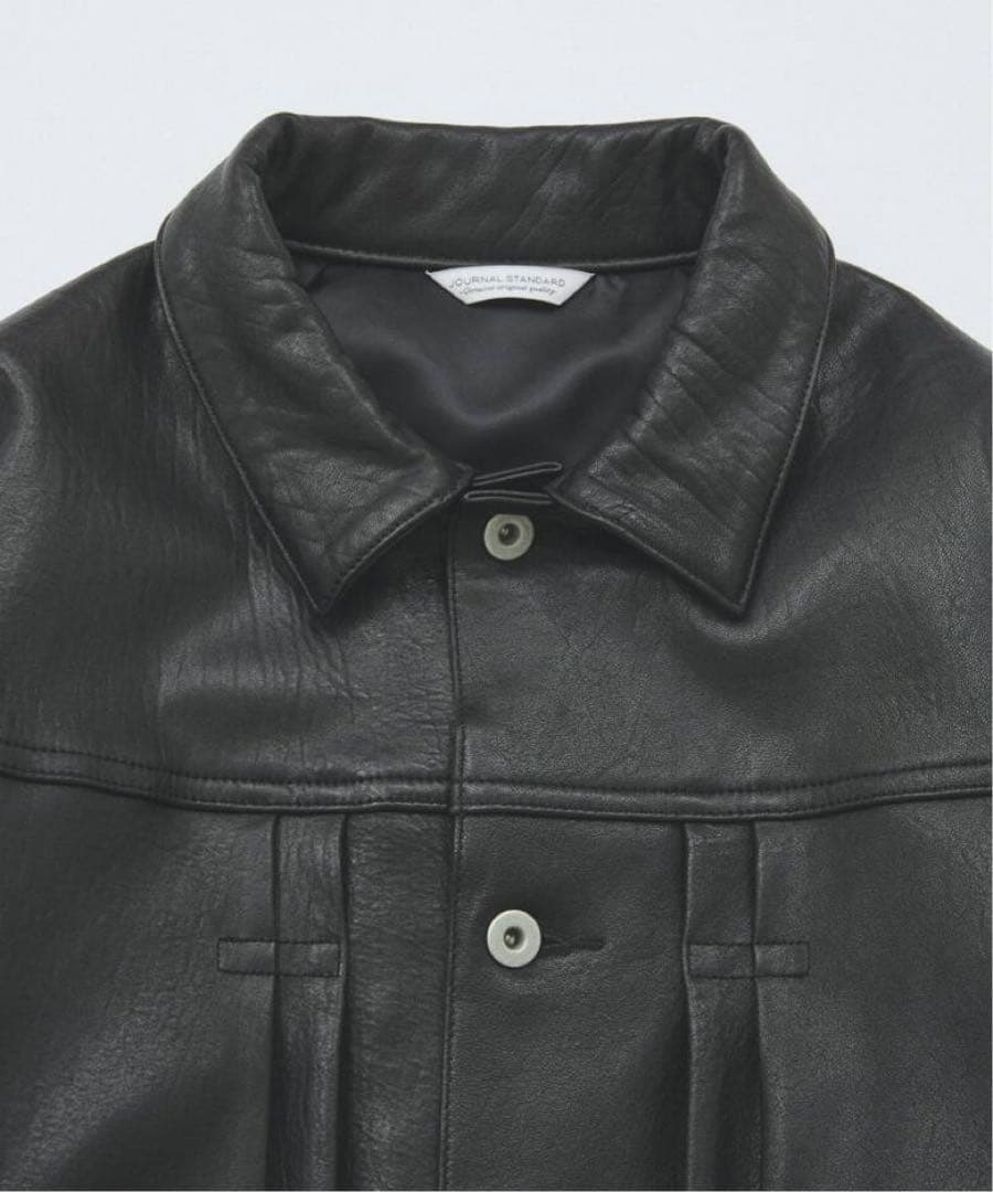 新品 ジャーナルスタンダード ラムレザー トラッカージャケット ブラック L