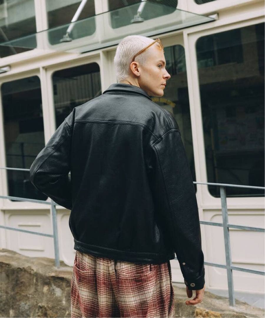 新品 ジャーナルスタンダード ラムレザー トラッカージャケット ブラック L