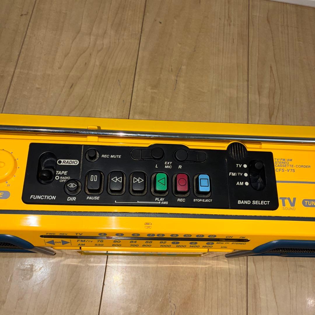 SONYSPORTS ソニー ラジカセ CFS-V75 イエロー ジャンク