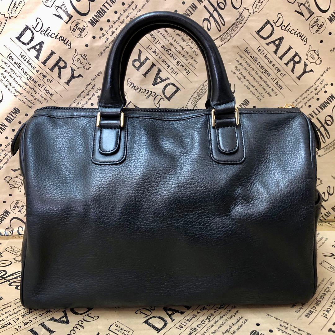 バーバリー ハンド ミニボストンバッグ 革 チェック 黒 フォーマル FV35