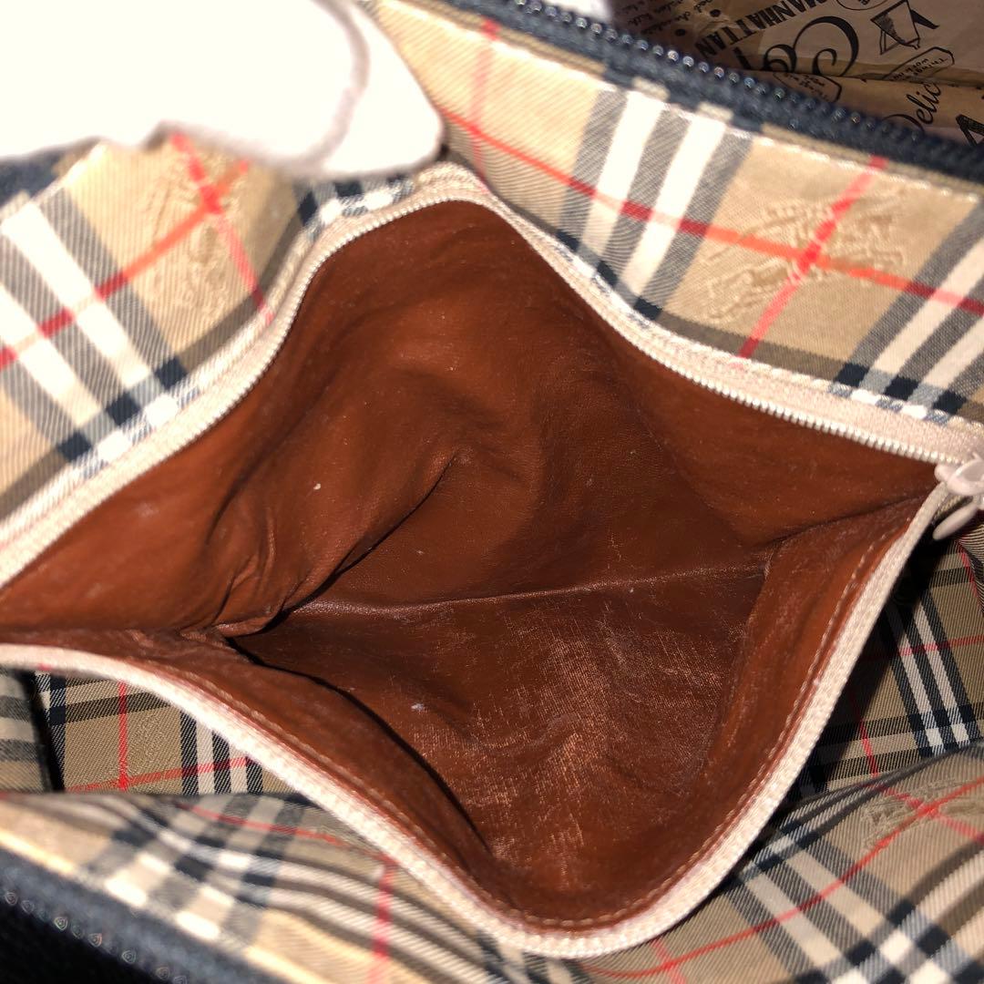 バーバリー ハンド ミニボストンバッグ 革 チェック 黒 フォーマル FV35