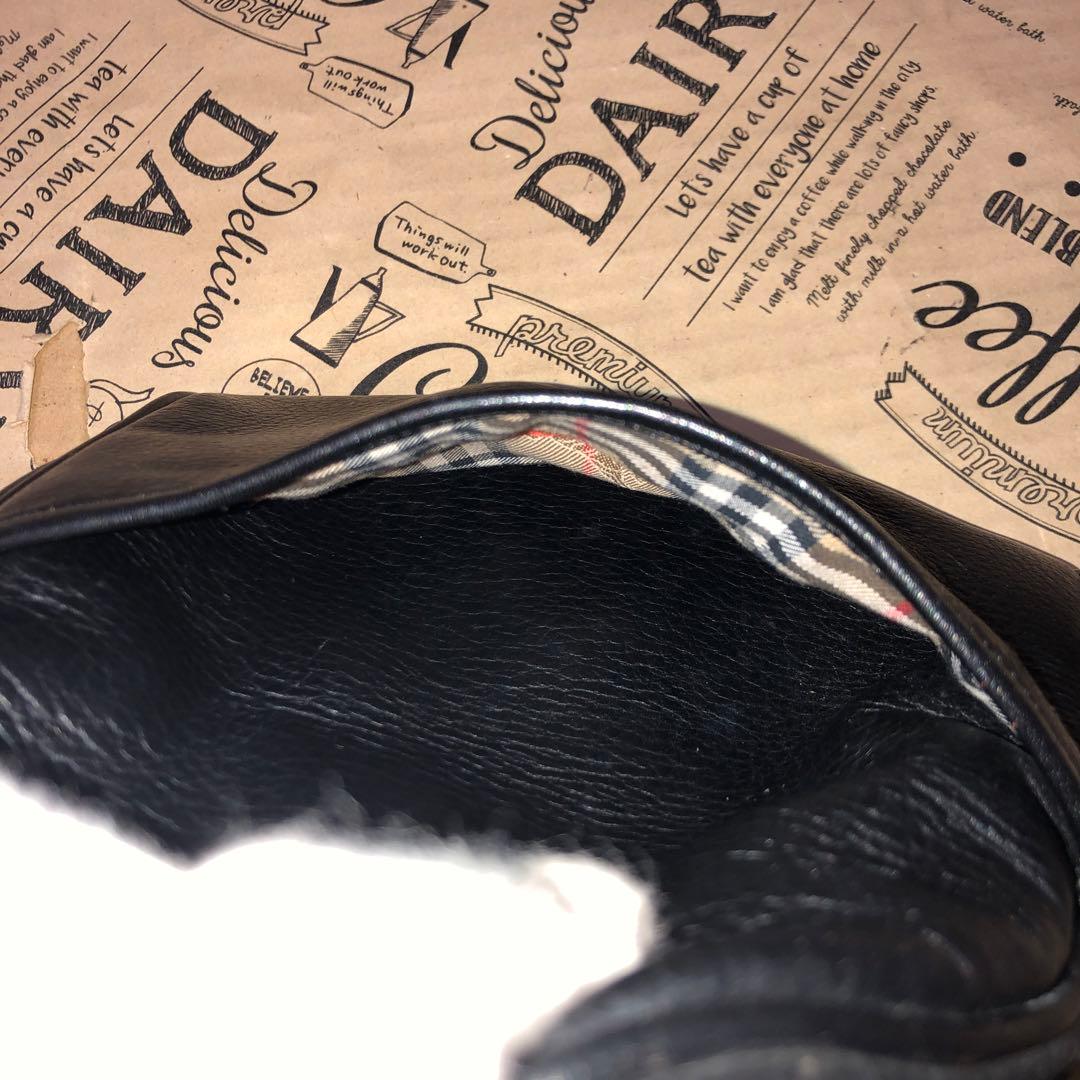 バーバリー ハンド ミニボストンバッグ 革 チェック 黒 フォーマル FV35