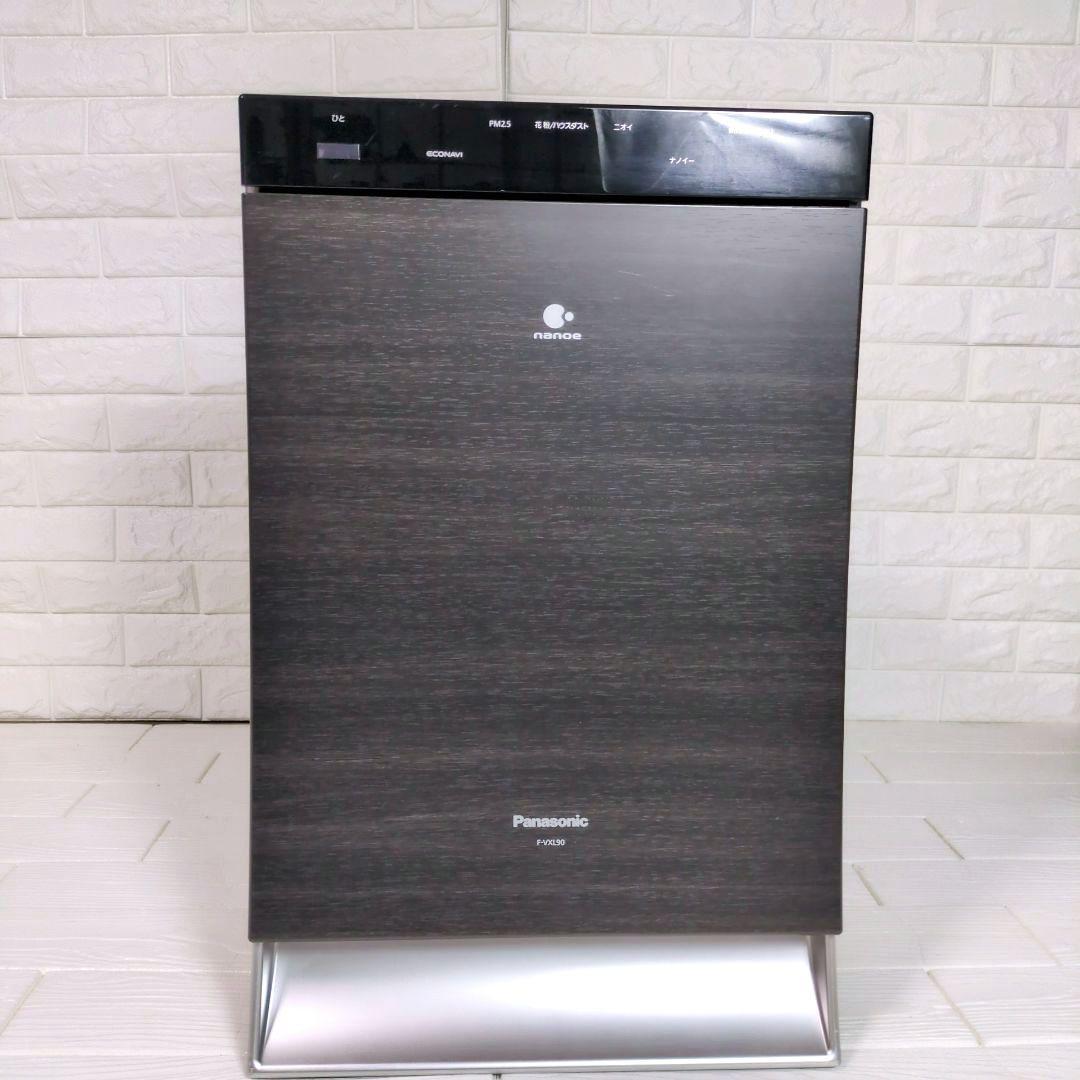 ◎美品◎　Panasonic 加湿空気清浄機 F-VXL90 木目調 ブラウン