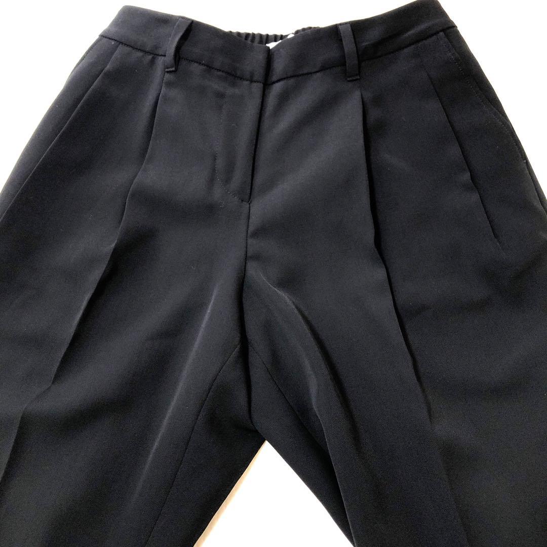 極美品 PLST プラステ パンツスーツ 上下セット 黒 ノーカラー ブラック