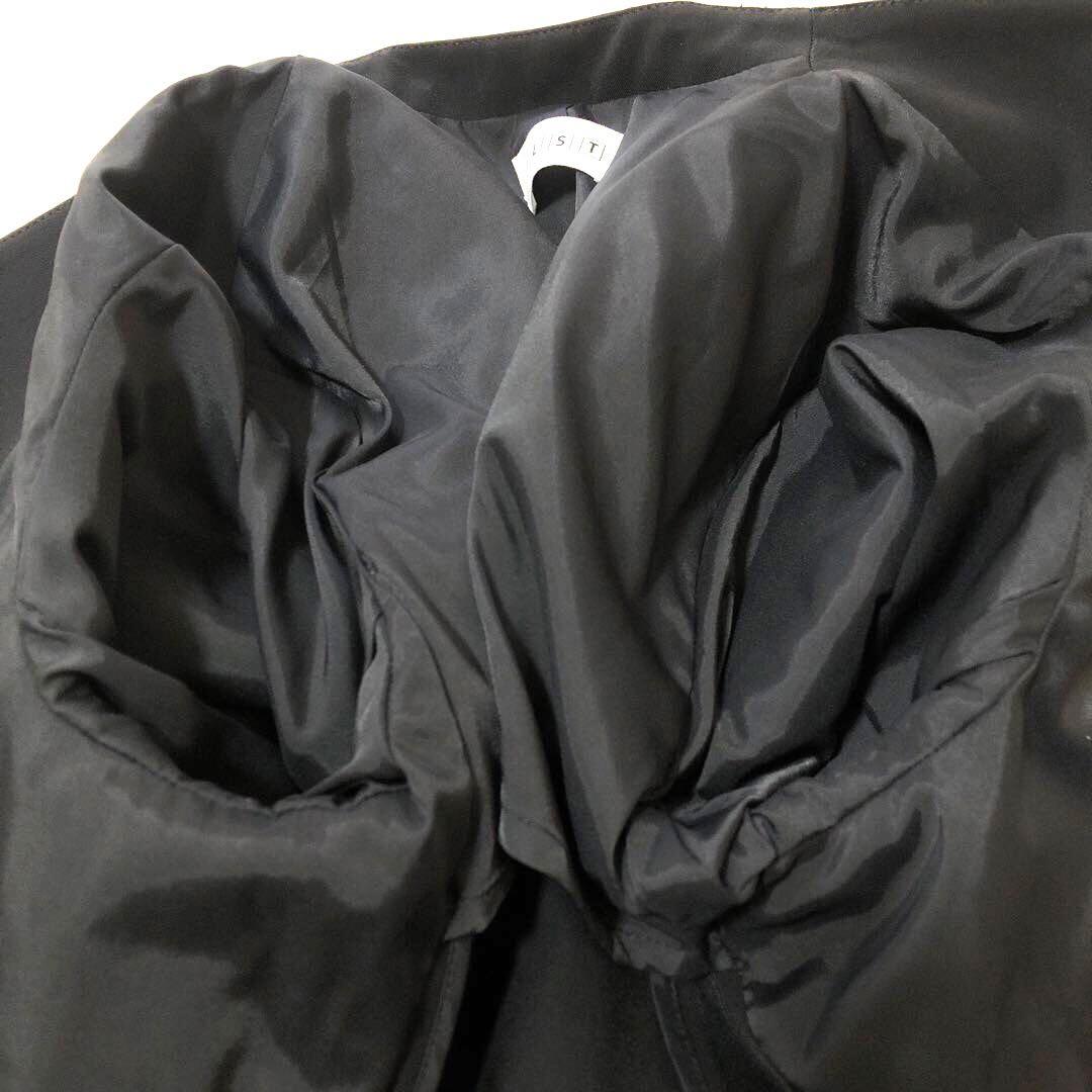 極美品 PLST プラステ パンツスーツ 上下セット 黒 ノーカラー ブラック