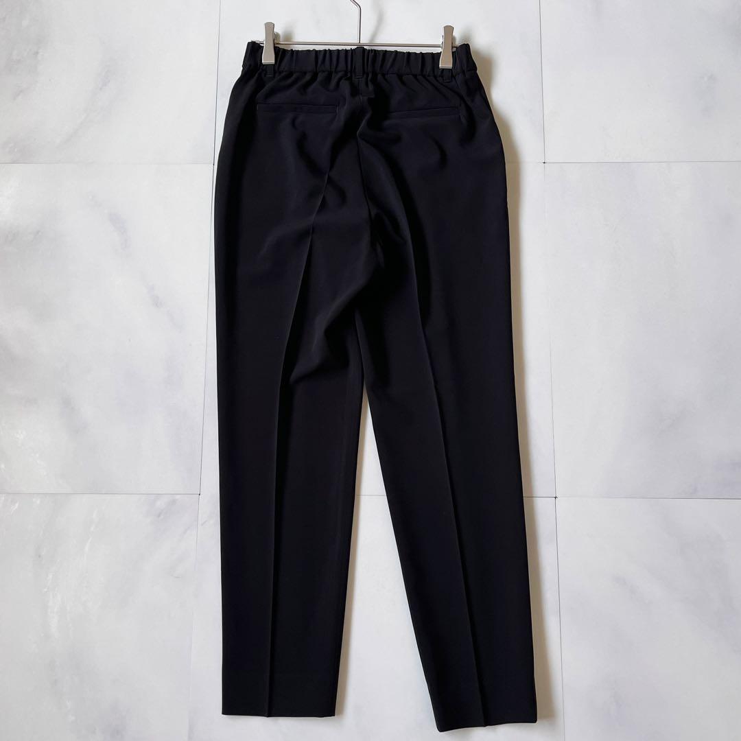 極美品 インディヴィ スーツ ノーカラージャケット パンツ セットアップ 黒 S