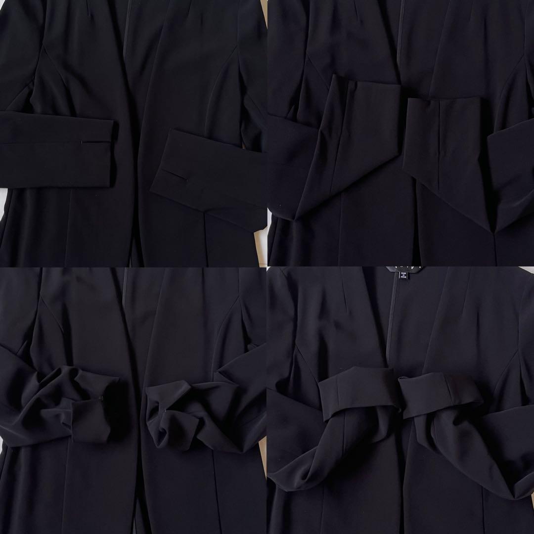 極美品 インディヴィ スーツ ノーカラージャケット パンツ セットアップ 黒 S