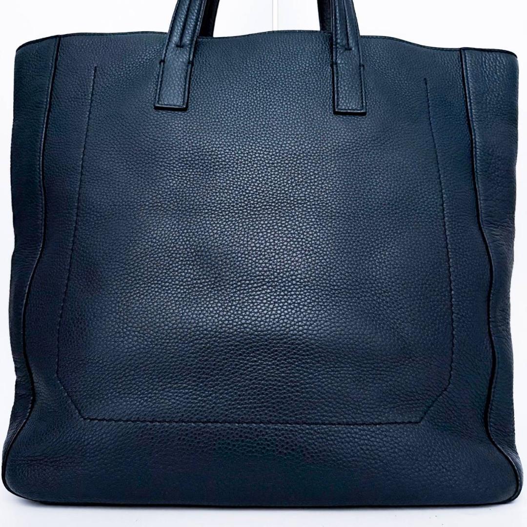 【サルヴァトーレフェラガモ 】ネイビー　レザー　トートバッグ　オールレザー