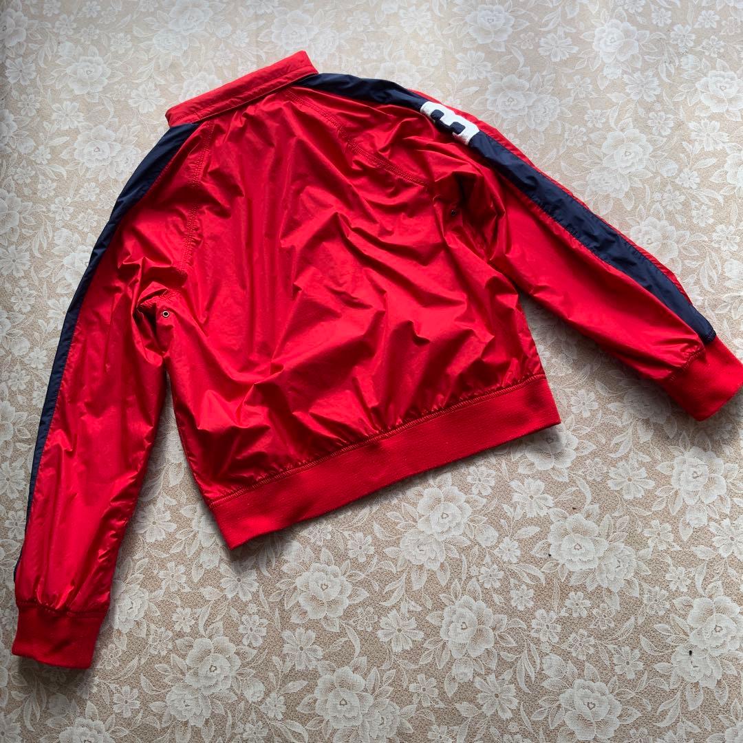 ポロバイラルフローレン　フード内蔵　ブルゾン170赤×ネイビー　ビッグポニー刺繍