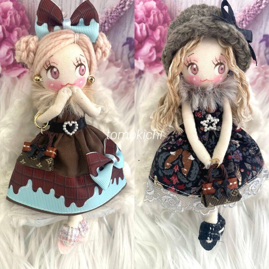タナトスさん専用❤️カメリア柄❤️ドールチャーム❤️ハンドメイド❤️カントリードール