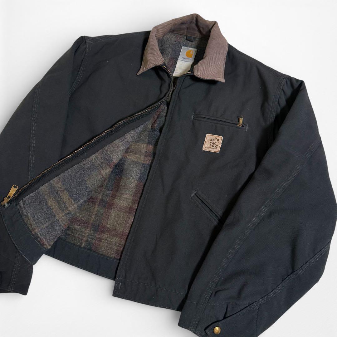 90s 00s カーハート PTL デトロイトジャケット ツイル地 ダークグレー