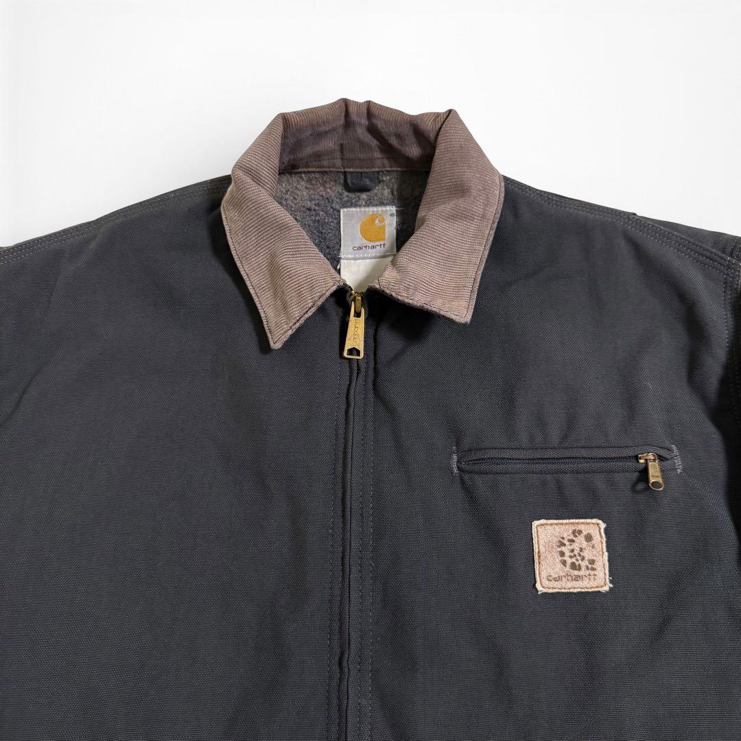 90s 00s カーハート PTL デトロイトジャケット ツイル地 ダークグレー